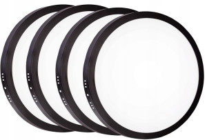 4 X Panel Led Natynkowy 24w Czarny Okrągły 2 Barwy