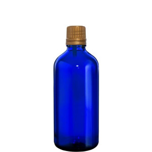 Butelka Szklana Niebieska 100ml Z Kroplomierzem Złotym