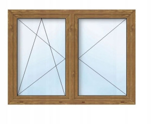 Okno PCV 6-kom Złoty dąb RU+R 965x1435 100x150