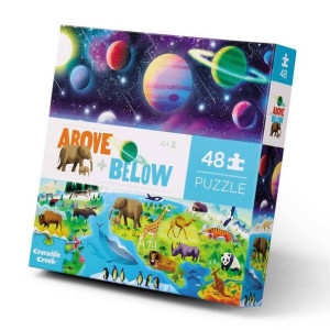 Puzzle 48 elem. Powyżej i poniżej - Ziemia i Kosmos, Crocodile Creek