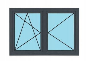 Okno PCV PCW 6-kom Antracyt RU+R 1465x1335 150x140