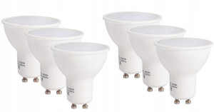6 x Żarówka LED GU10 3W 240lm 3 BARWY