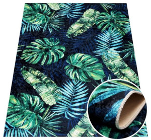Dywan Star 002 antypoślizgowy liście monstera  zielony