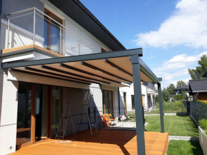 Pergola tarasowa ogrodowa antracyt 3x3 300x300