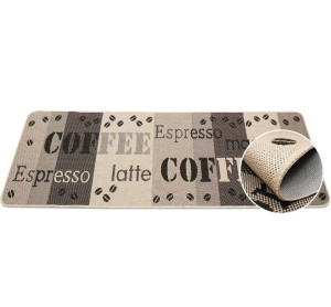 Dywanik do kuchni chodnik antypoślizgowy coffee brązowy / beżowy 67x140