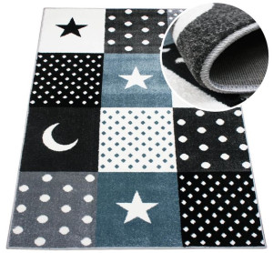 Dywan patchwork gwiazdki niebieski 160x230