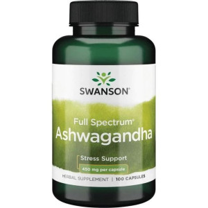 Full Spectrum Ashwagandha - Ashwaghandha 450 mg (100 kaps.) Swanson