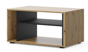 Stolik kawowy ława AURIS 87x55x45 cm dąb artisan czarny