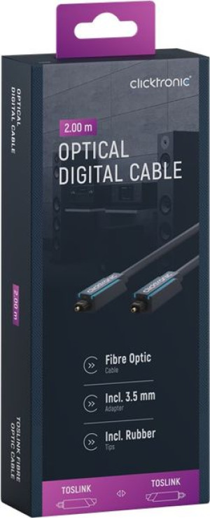 CLICKTRONIC Kabel optyczny Toslink + ad. Jack 2m