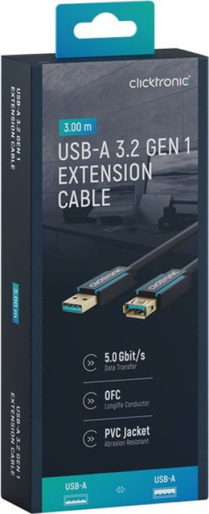 CLICKTRONIC Przedłużacz USB 3.0 gniazdo-wtyk 3m