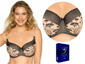 Biustonosz GAIA 946 FLORIANA, kwiatowy haft, 80G