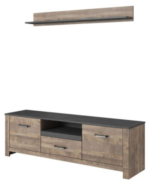 Stolik RTV 165 + półka dąb SAND grange + matera