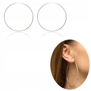 Duże kolczyki srebrne koła kółka 8 cm wiszące ring