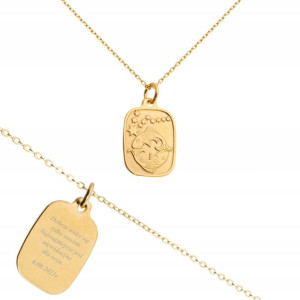 Naszyjnik pozłacany znak zodiaku Ryby złoty 925