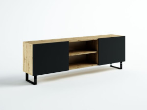 Szafka Rtv Loft 160 Halifax /czarny Mat Wysoka