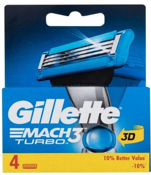 Gillette Mach 3 Turbo (4szt)Wkłady Ostrza wymienne