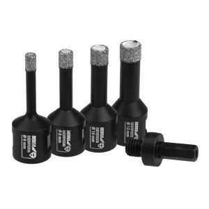Dedra Zestaw Koronek Diamentowych Vb 6,8,10,12mm,adapter Hex