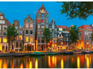 Puzzle HUADADA 'Kanał Amsterdamu' 1000 Elementów