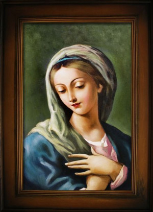 Obraz olejny ręcznie malowany 85x115 Matka Boska