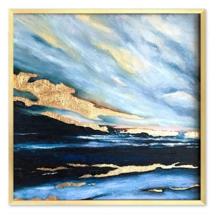 Obraz olejny ręcznie malowany 63x63cm Abstrakcja