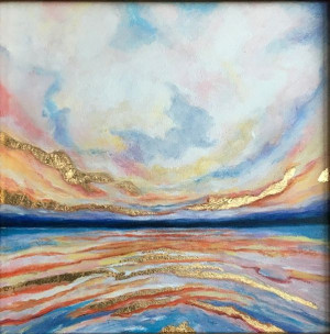 Obraz olejny ręcznie malowany 100x100cm Abstrakcja