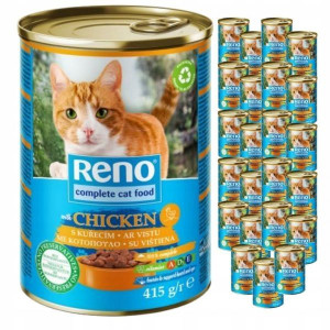 Karma dla kota z kurczakiem Reno Puszka 415 g x 24 sztuki