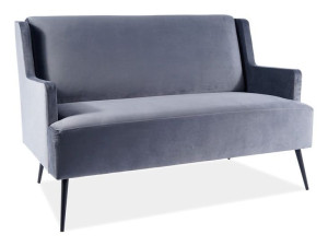 Sofa dwuosobowa GEMMA VELVET szara SIGNAL