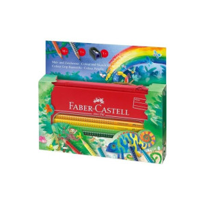 Kredki ołówkowe 16k Faber Castell Grip Jungle ołówek + temperówka