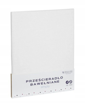 Białe Prześcieradło Bawełna Bez Gumki 140x200