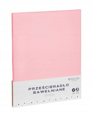 Pudrowe Prześcieradło Bawełniane Bez Gumki 180x200
