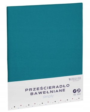 Turkus Prześcieradło Bawełniane Bez Gumki 220x240
