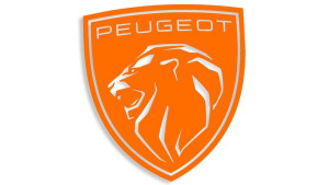 Wycinana naklejka PEUGEOT nowe logo pomarańczowa