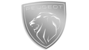Wycinana naklejka PEUGEOT nowe logo srebrna