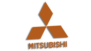 Wycinana naklejka MITSUBISHI brązowa
