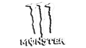 Wycinana naklejka MONSTER biała