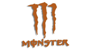 Wycinana naklejka MONSTER brązowa