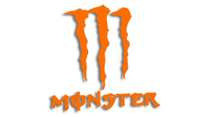 Wycinana naklejka MONSTER pomarańczowa