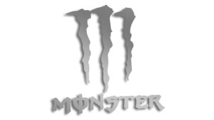 Wycinana naklejka MONSTER srebrna