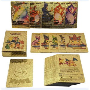 Pokemon Złota Karta 55szt Kolekcjonerskie Złote