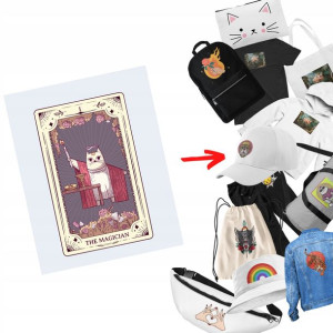 Naprasowanka Kot Tarot Termo Naklejka Aplikacja