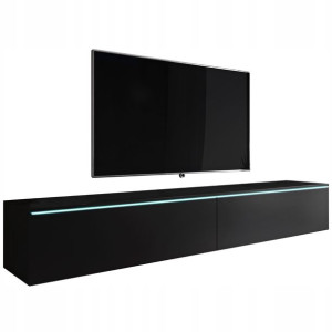 Czarna szafka pod telewizor, stolik RTV 180cm loft