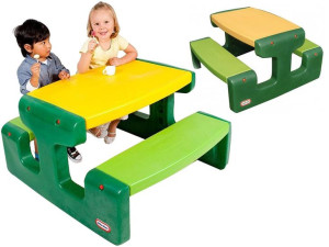 Little Tikes STOLIK PIKNIKOWY Stół z Siedzeniem Zielony Duży 6 os.