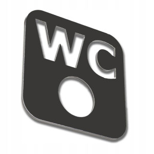 Tabliczka Aluminium 10x10cm Wc Tolaeta Damska Koło