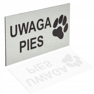 TABLICZKA 20x10 Aluminiowa UWAGA ZŁY GROŹNY PIES