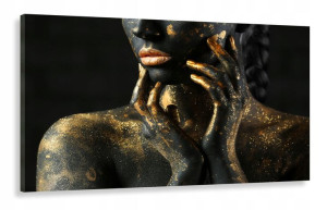 Obraz Gold & Black Złoty 120x60
