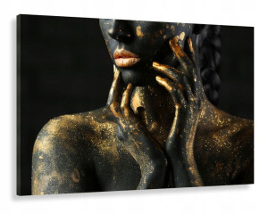Obraz Gold & Black Złoty 100x70