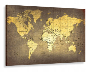 Obraz Mapa Świata Z Nazwami Państw 100x70