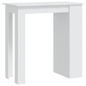 Stolik barowy z półkami, biały, 102x50x103,5 cm, płyta wiórowa