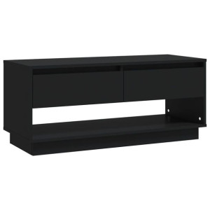 Szafka pod TV, czarna, 102x41x44 cm, płyta wiórowa