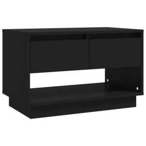 Szafka pod TV, czarna, 70x41x44 cm, płyta wiórowa